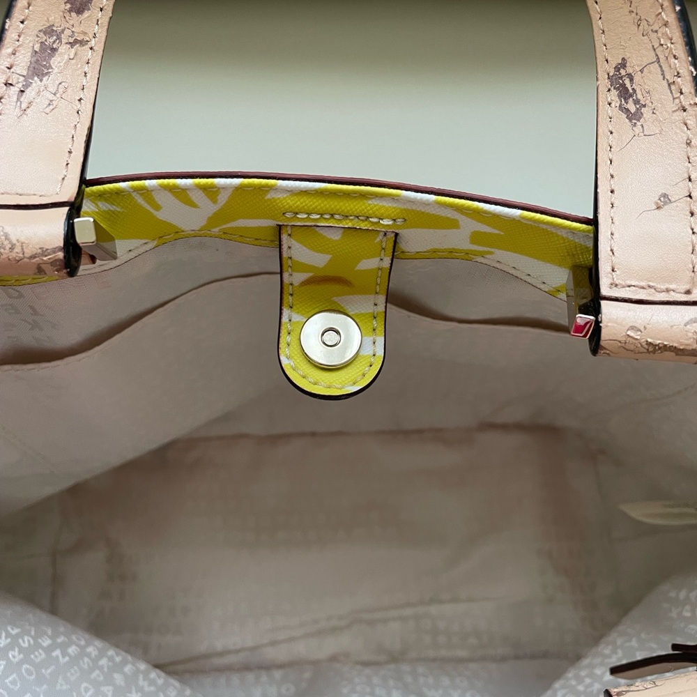 Stylish Yellow Patterned Handbag - image 5